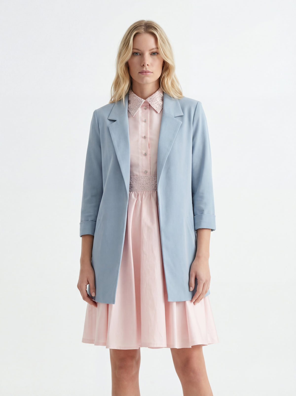 Buttoned Rhinestone Dress + Frank Lyman Jacket 236005 - 03