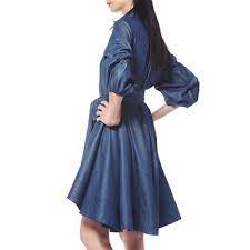 Gracia Denim Hi- Lo Chambray Shirt Dress D20855A