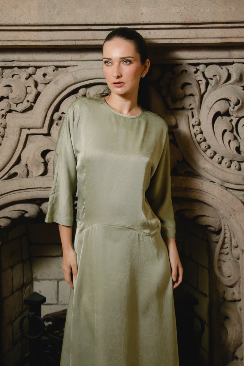 Crushed Satin Dress
