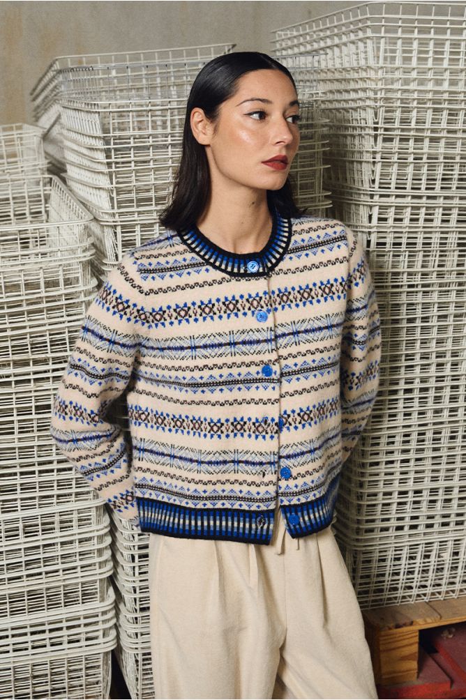 Blue Knitted Cardigan