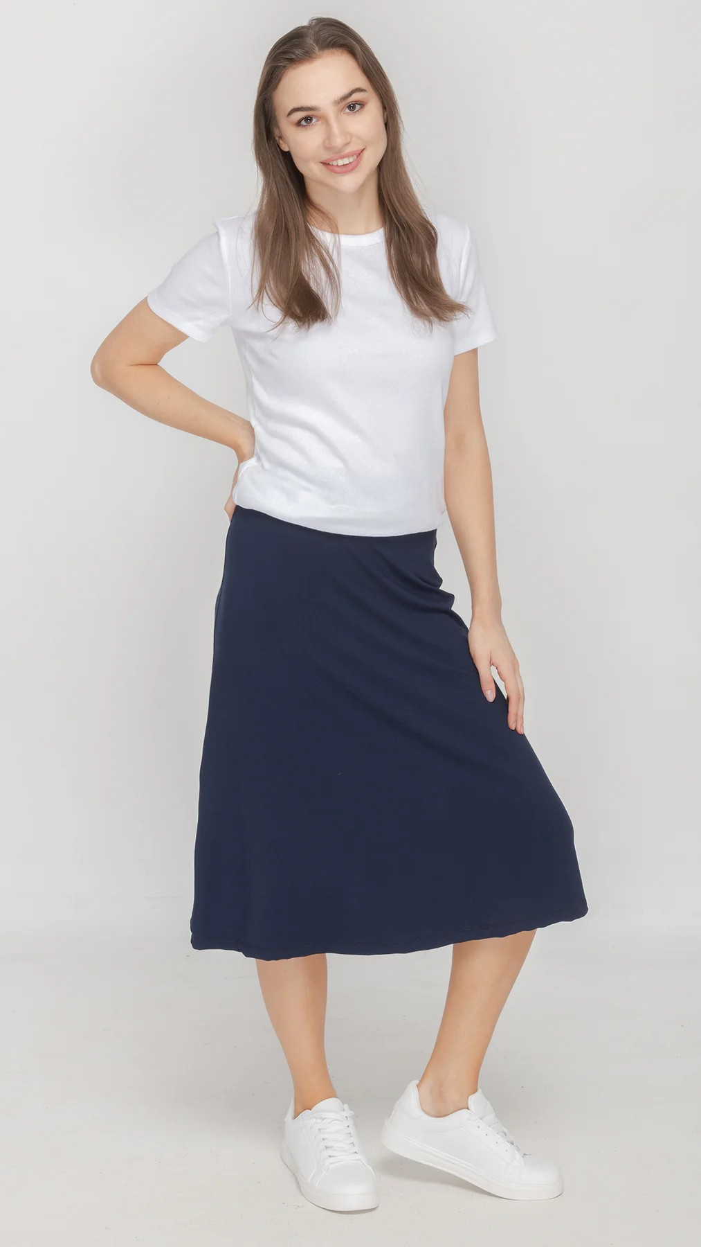 Jersey Flare Midi Skirt