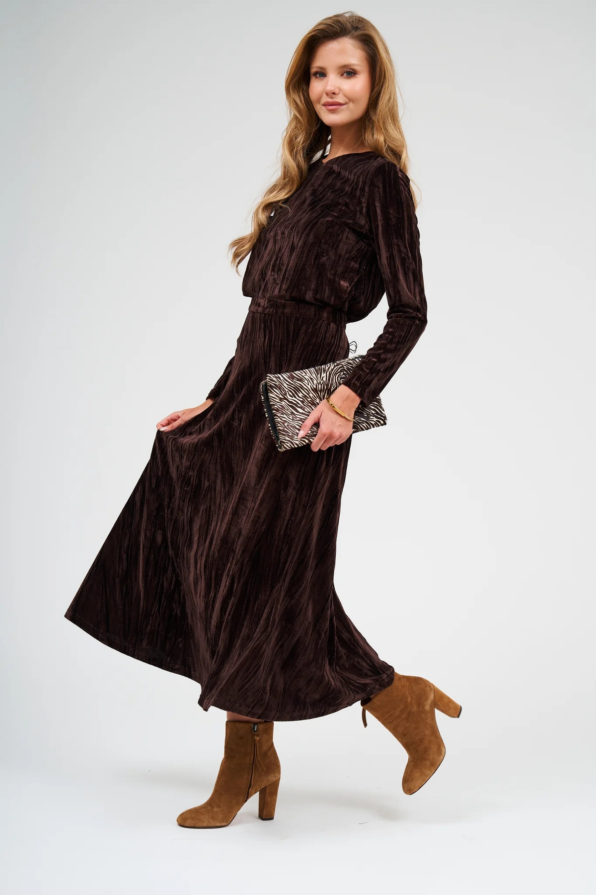 Velvet Midi Skirt