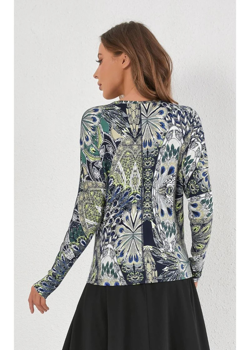 Verdant Mirage Knit T-Shirt Top