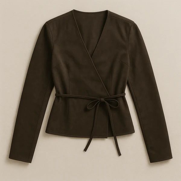 Suede Wrap Top