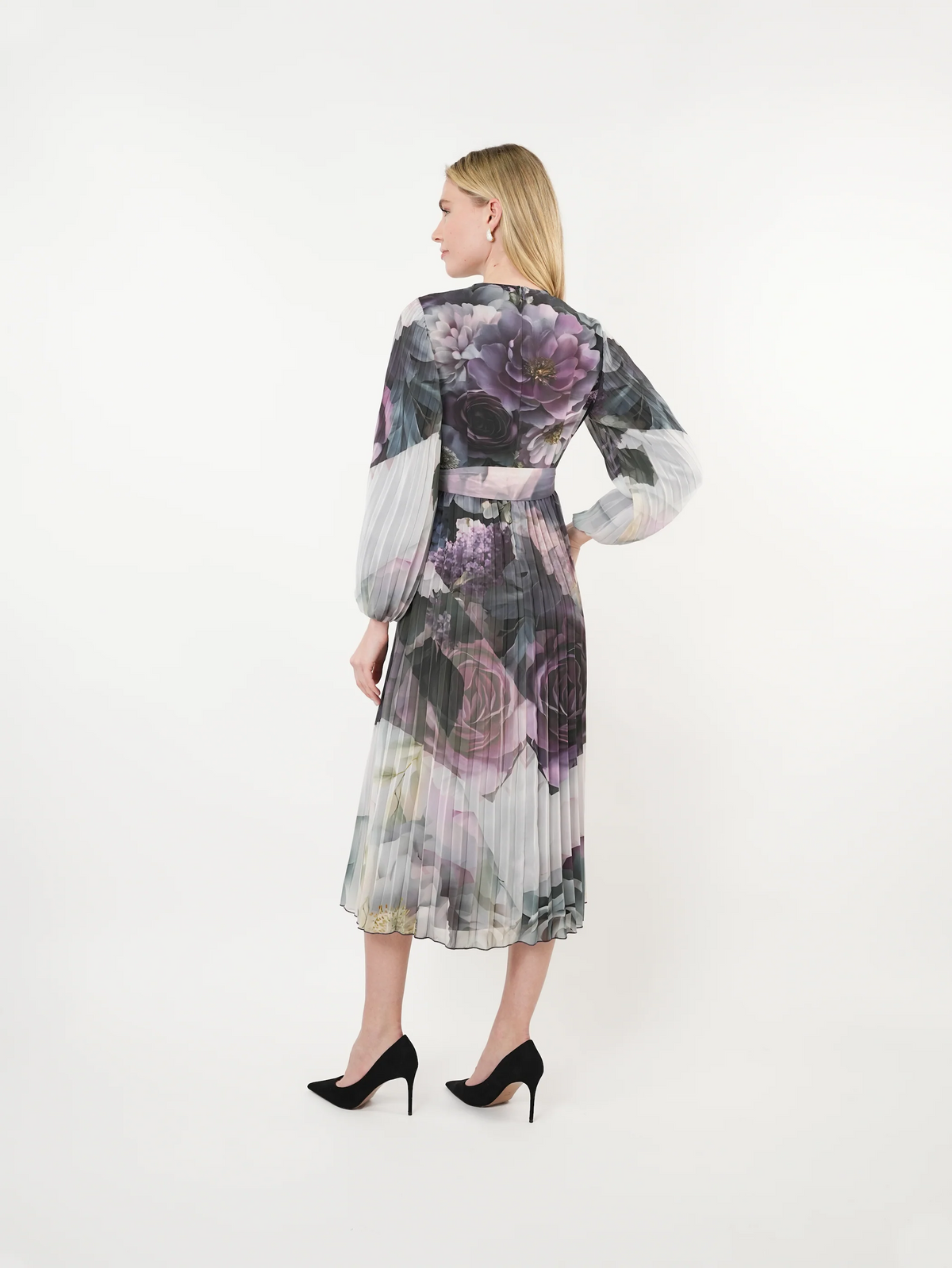 Floral Pleated Midi Dress
