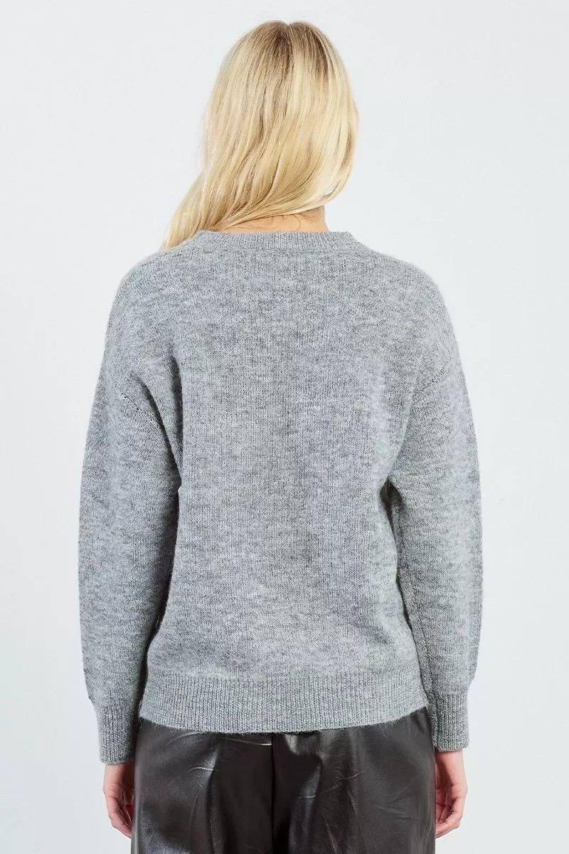 Knit Sweater  With Bow Print