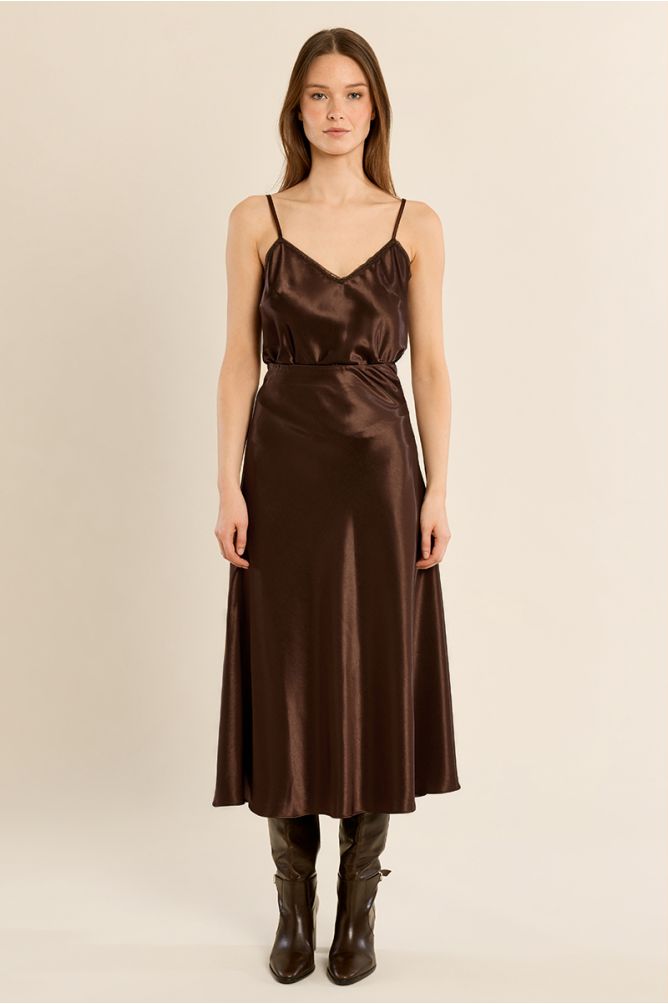 Satin High-waisted Skirt