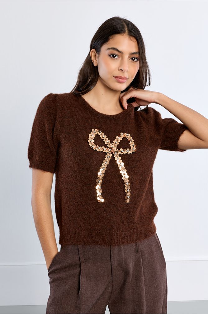 Sequin Bow Sweater