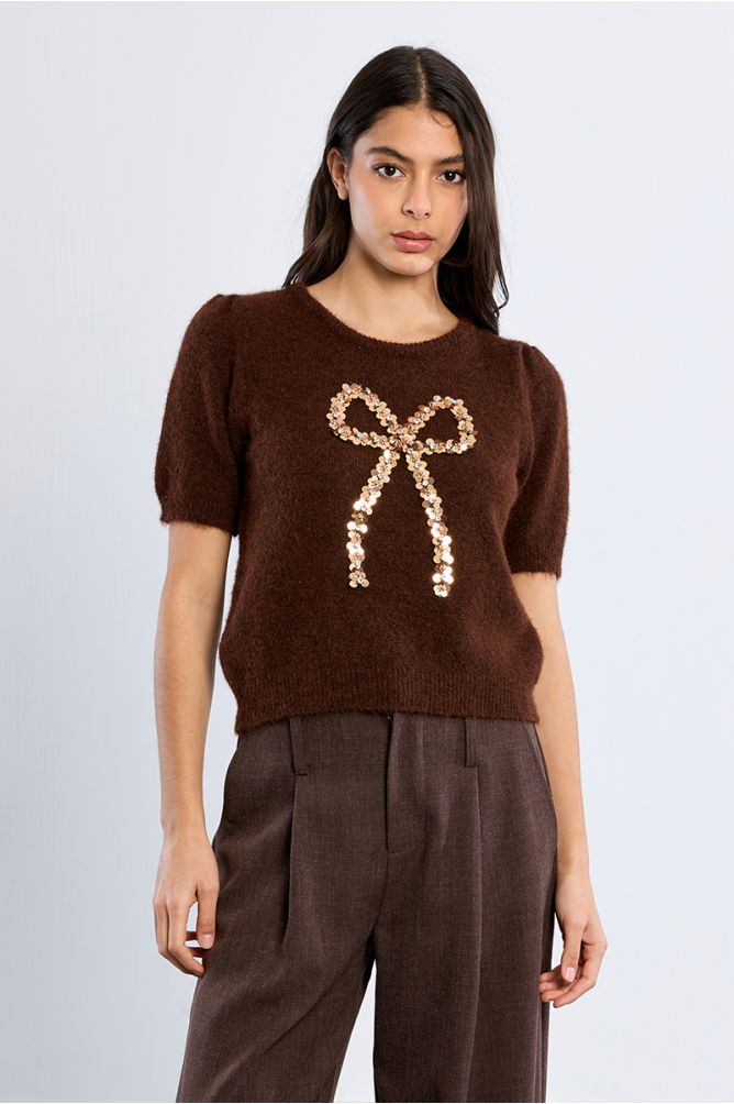 Sequin Bow Sweater