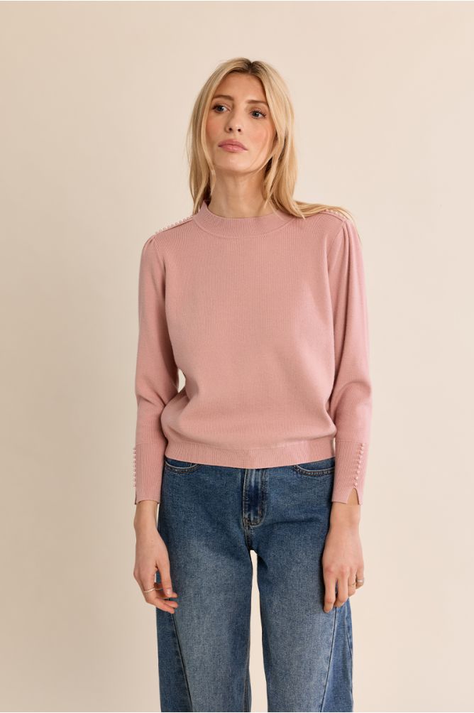 Straight Sweater, Beaded Details