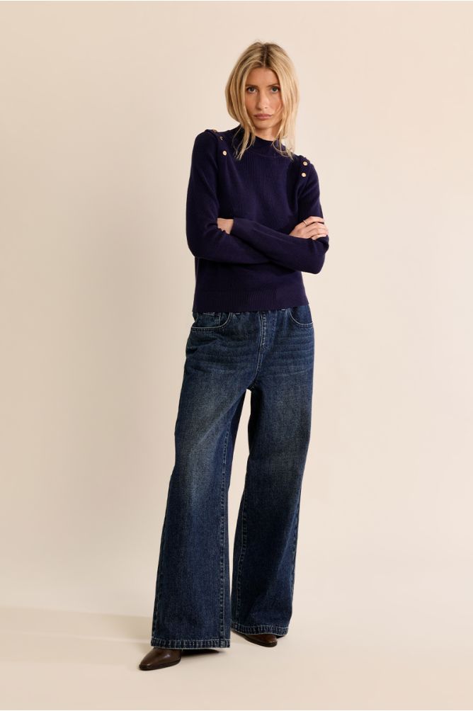 Thin Sweater With High Collar