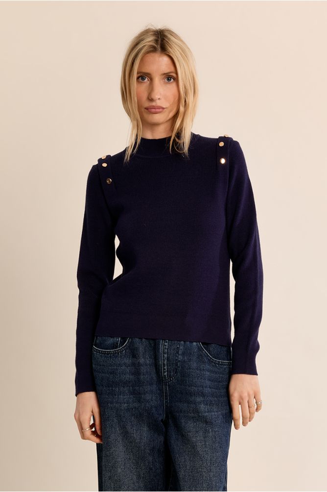 Thin Sweater With High Collar