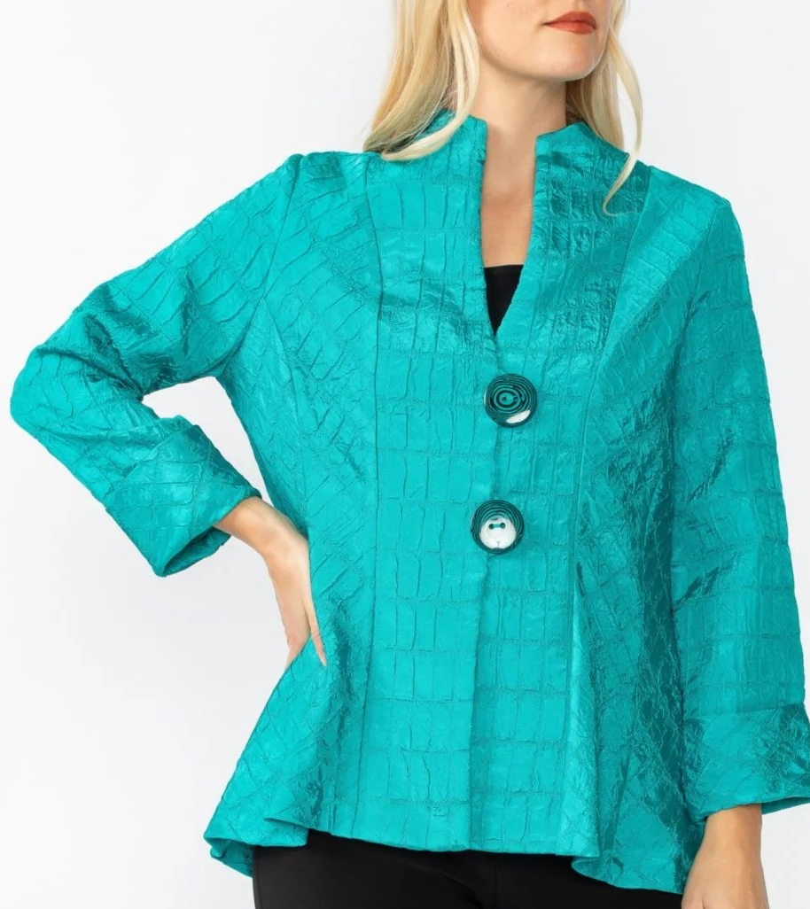IC COLLECTION 6293J Textured 2-Button Jacket