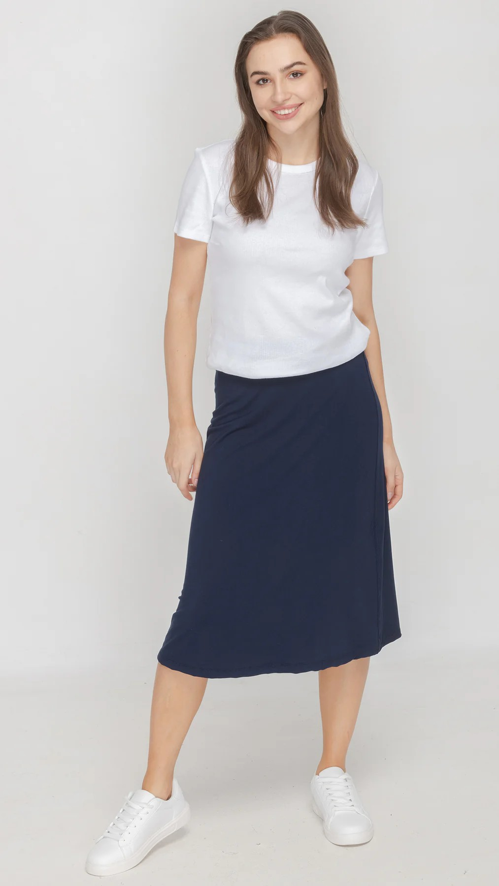 Jersey Flare Midi Skirt