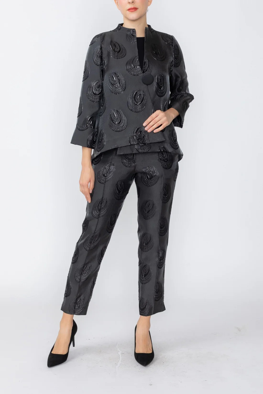IC COLLECTION Asymmetric One Button Cuffed Jacket - 7749J